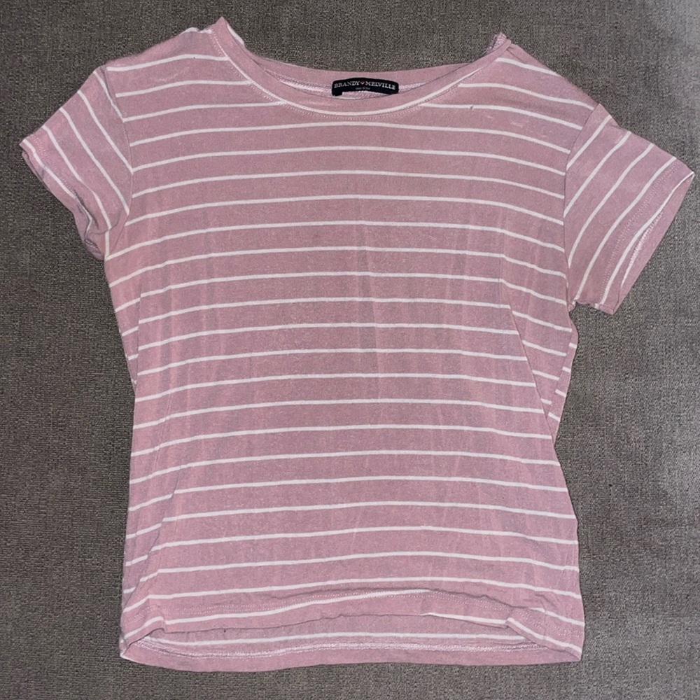 Brandy Melville pink striped T-Shirt